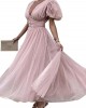 Slim fit short sleeve mesh dress Slim fit short sleeve mesh dress