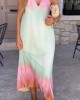 V-neck Casual Gradient Sleeveless Dress V-neck Casual Gradient Sleeveless Dress