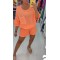 Casual Cotton and Linen Crew Neck Shorts Two-piece Suit