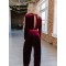 Carmine Velvet Wide Leg Jumpsuit