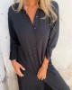 Lapel Ruffled Hem Button-up Shirt Dress Lapel Ruffled Hem Button-up Shirt Dress