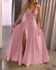 Strap Solid Color Slit Dress Strap Solid Color Slit Dress