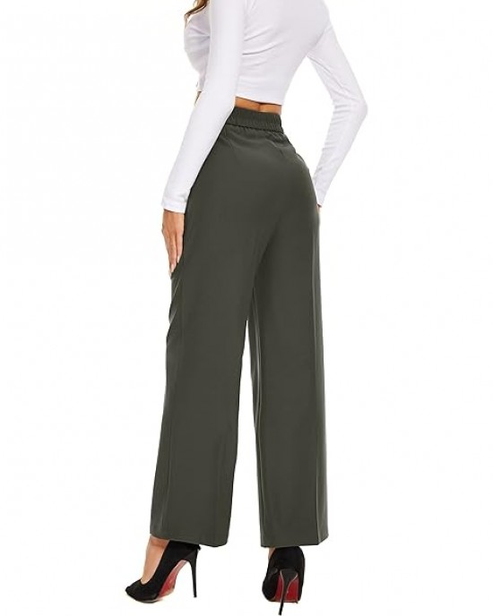 Women Linen Low Rise Wide Leg Pants Pleated Front Casual Long Trousers with Pockets X-Small Beige Women Linen Low Rise Wide Leg Pants Pleated Front Casual Long Trousers with Pockets X-Small Beige