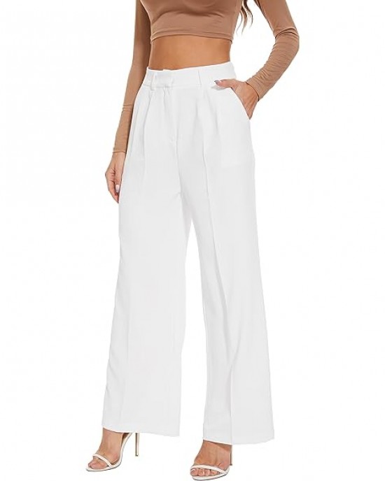 Women Linen Low Rise Wide Leg Pants Pleated Front Casual Long Trousers with Pockets X-Small Beige Women Linen Low Rise Wide Leg Pants Pleated Front Casual Long Trousers with Pockets X-Small Beige