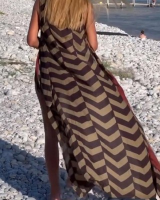 Bohemian Geometric Cardigan Dress for Women