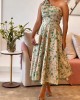 One Shoulder Printed Dress One Shoulder Printed Dress