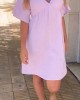 V-neck Cotton and Linen Short-sleeved Dress V-neck Cotton and Linen Short-sleeved Dress
