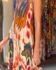 Resort Style Deep V-neck Backless Printed Dress Resort Style Deep V-neck Backless Printed Dress