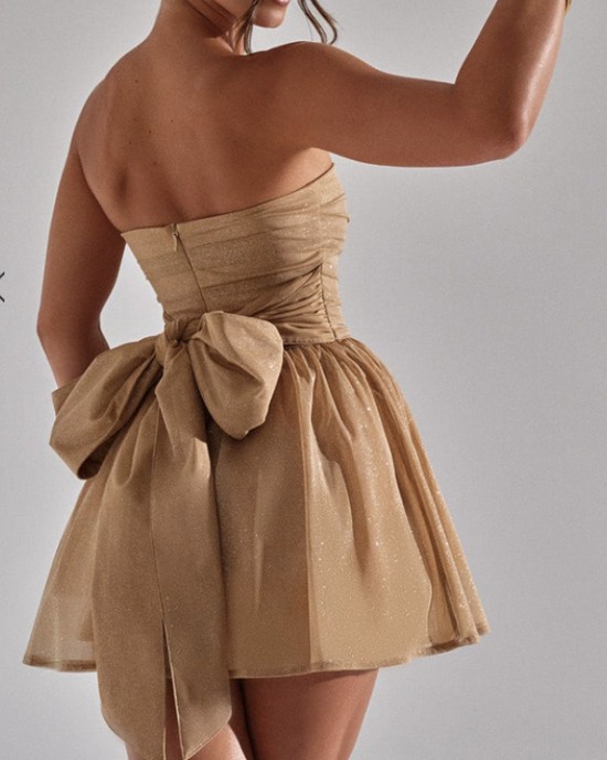 Strapless sequin skirt-MINI DRESS Strapless sequin skirt-MINI DRESS