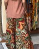 Resort Style V-neck Top and Printed Trousers Two-piece Suit Resort Style V-neck Top and Printed Trousers Two-piece Suit