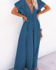 Solid color single breasted dress Solid color single breasted dress