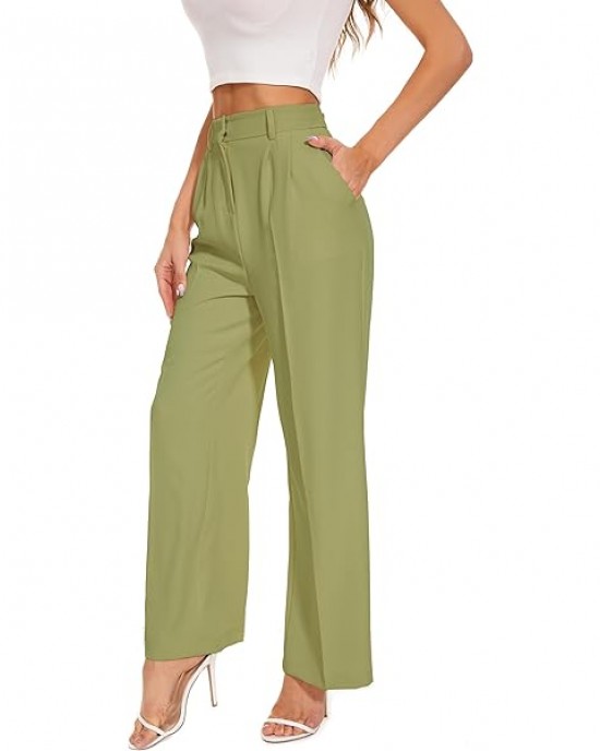 Women Linen Low Rise Wide Leg Pants Pleated Front Casual Long Trousers with Pockets X-Small Beige Women Linen Low Rise Wide Leg Pants Pleated Front Casual Long Trousers with Pockets X-Small Beige