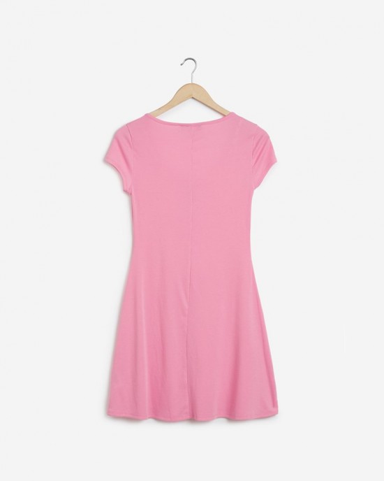 Nuon Pink Corduroy Textured Manny Midi Dress Nuon Pink Corduroy Textured Manny Midi Dress