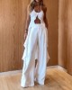 Sleeveless solid color long two-piece set Sleeveless solid color long two-piece set