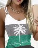 Live Simple Coconut Tree Print Colorblock Casual Dress Live Simple Coconut Tree Print Colorblock Casual Dress