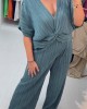V-neck Loose Pleated Two-piece Suit V-neck Loose Pleated Two-piece Suit