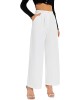 Women Linen Low Rise Wide Leg Pants Pleated Front Casual Long Trousers with Pockets X-Small Beige Women Linen Low Rise Wide Leg Pants Pleated Front Casual Long Trousers with Pockets X-Small Beige