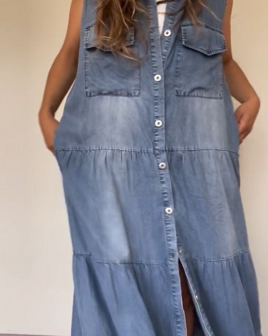 Thin Denim Comfortable Casual Dress Thin Denim Comfortable Casual Dress