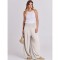 ANRABESS Women Linen Palazzo Pants Summer Boho Wide Leg High Waist Casual Lounge Pant Trousers with Pockets Large Grey
