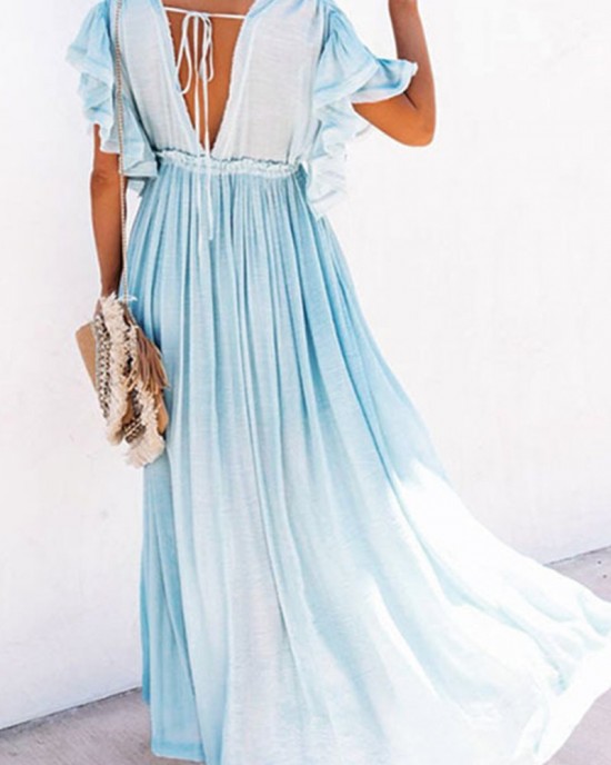 Solid color single breasted dress Solid color single breasted dress