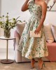 One Shoulder Printed Dress One Shoulder Printed Dress