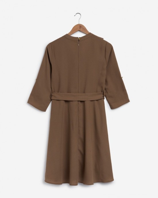 Wardrobe Brown Kiasa Dress With Belt Wardrobe Brown Kiasa Dress With Belt