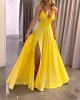 Strap Solid Color Slit Dress Strap Solid Color Slit Dress