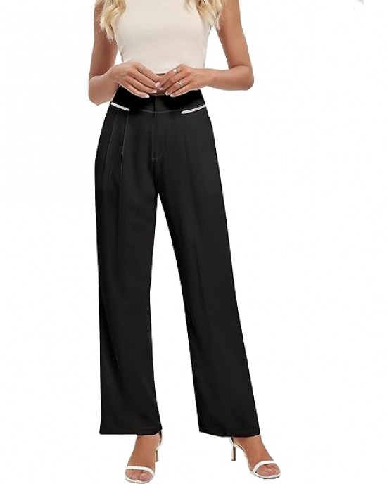 Women Linen Low Rise Wide Leg Pants Pleated Front Casual Long Trousers with Pockets X-Small Beige Women Linen Low Rise Wide Leg Pants Pleated Front Casual Long Trousers with Pockets X-Small Beige