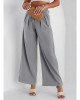 EVALESS Womens High Waisted Straight Leg Long Palazzo Pants Casual Business Office Work Trousers Medium Khaki