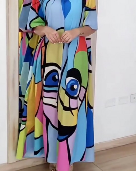 Personalized abstract MAXI SHIRT DRESS Personalized abstract MAXI SHIRT DRESS