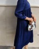 Satin Casual V-neck Solid Color Dress Satin Casual V-neck Solid Color Dress
