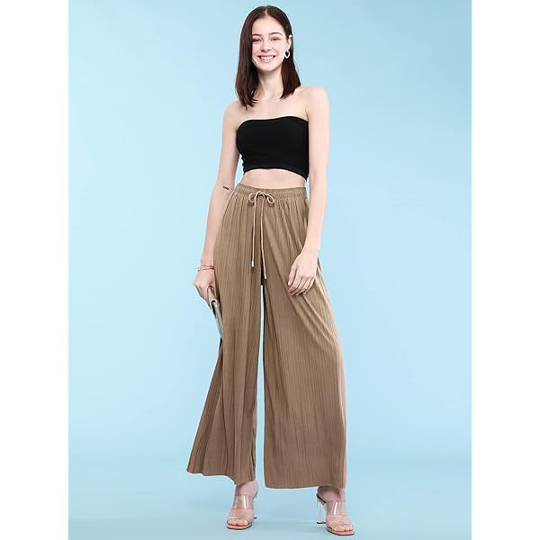 Lock and Love Womens Pleated Wide Leg Palazzo Maxi Pants with Drawstring or Elastic Band Elastic Band Small Wb1795_desert Lock and Love Womens Pleated Wide Leg Palazzo Maxi Pants with Drawstring or Elastic Band Elastic Band Small Wb1795_desert