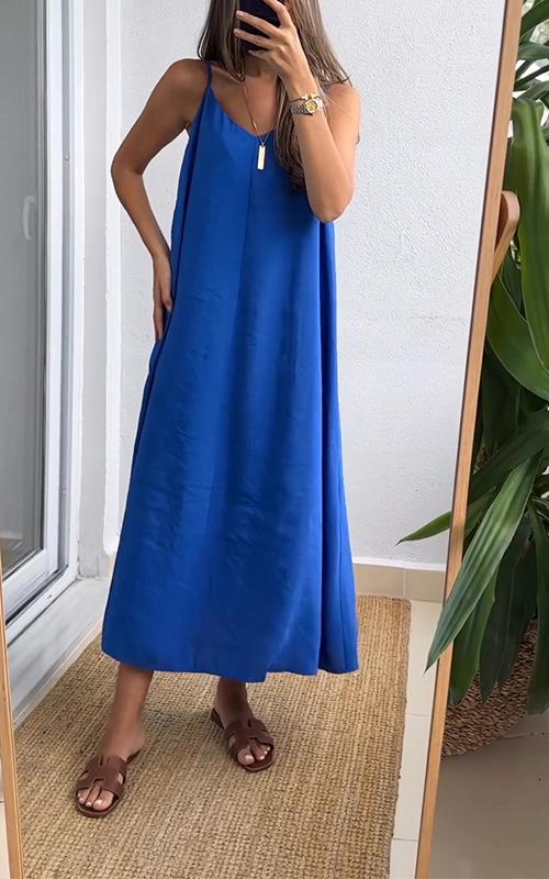Casual V-neck Sleeveless Suspender Dress