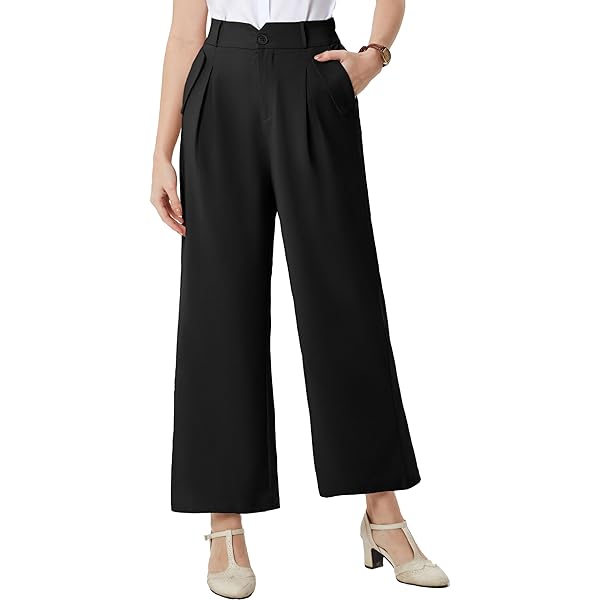 Belle Poque High Waisted Wide Leg Pleated Dress Pants Vintage Loose Baggy Straight Business Work Palazzo Pants Trousers X-Large Olive Green