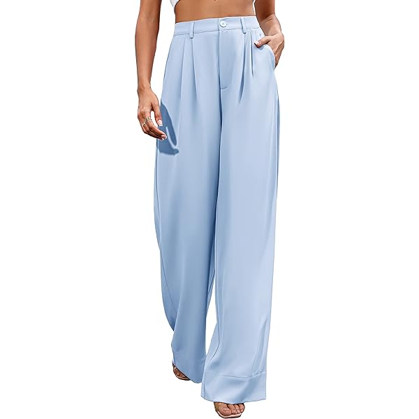 Women Casual Wide Leg Pants Button Down Straight Long Trousers Pants Elastic High Waist Dress Pants for Women Green 0 Women Casual Wide Leg Pants Button Down Straight Long Trousers Pants Elastic High Waist Dress Pants for Women Green 0