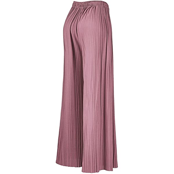 Lock and Love Womens Pleated Wide Leg Palazzo Maxi Pants with Drawstring or Elastic Band Elastic Band Small Wb1795_desert Lock and Love Womens Pleated Wide Leg Palazzo Maxi Pants with Drawstring or Elastic Band Elastic Band Small Wb1795_desert