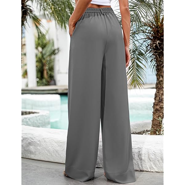 Women Casual Wide Leg Pants Button Down Straight Long Trousers Pants Elastic High Waist Dress Pants for Women Green 0 Women Casual Wide Leg Pants Button Down Straight Long Trousers Pants Elastic High Waist Dress Pants for Women Green 0