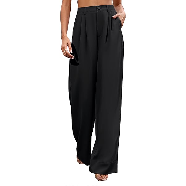 Women Casual Wide Leg Pants Button Down Straight Long Trousers Pants Elastic High Waist Dress Pants for Women Green 0 Women Casual Wide Leg Pants Button Down Straight Long Trousers Pants Elastic High Waist Dress Pants for Women Green 0