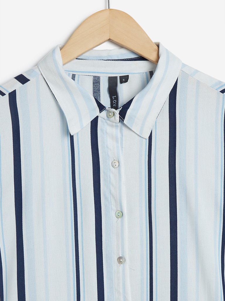LOV Blue Striped Ava Dress