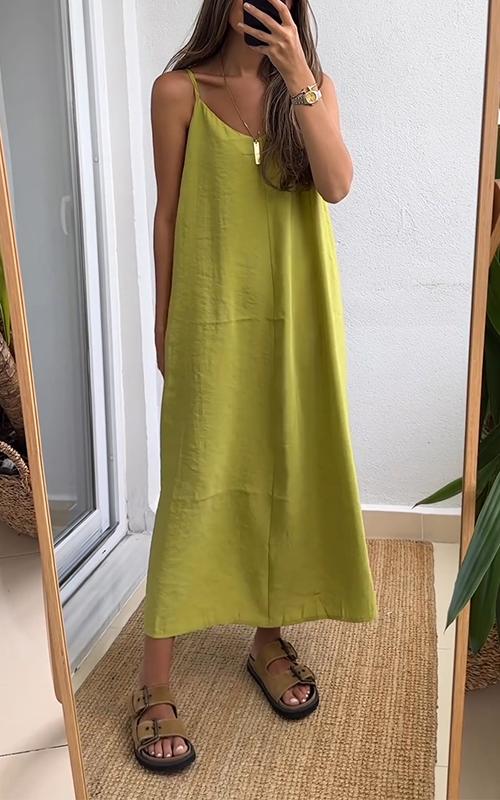 Casual V-neck Sleeveless Suspender Dress