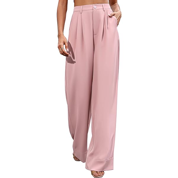 Women Casual Wide Leg Pants Button Down Straight Long Trousers Pants Elastic High Waist Dress Pants for Women Green 0 Women Casual Wide Leg Pants Button Down Straight Long Trousers Pants Elastic High Waist Dress Pants for Women Green 0
