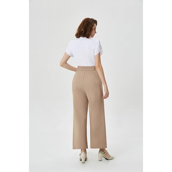 Belle Poque High Waisted Wide Leg Pleated Dress Pants Vintage Loose Baggy Straight Business Work Palazzo Pants Trousers X-Large Olive Green