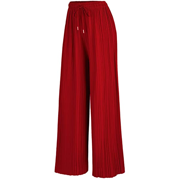 Lock and Love Womens Pleated Wide Leg Palazzo Maxi Pants with Drawstring or Elastic Band Elastic Band Small Wb1795_desert Lock and Love Womens Pleated Wide Leg Palazzo Maxi Pants with Drawstring or Elastic Band Elastic Band Small Wb1795_desert